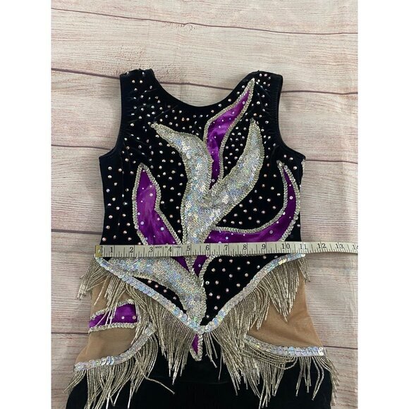 Motionwear Women's Rythmic Gymnastics Tassled, Embellished Leotard - S - Picture 6 of 13